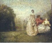 Jean antoine Watteau Les deux cousines oil painting